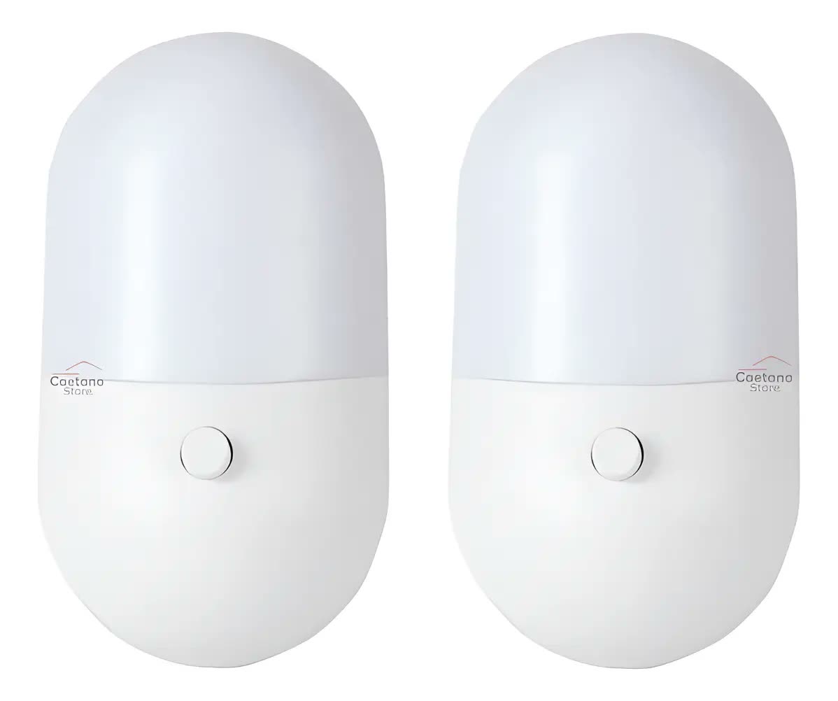 Kit 2 Luminária Abajur Infantil Bivolt Luz Quente Fria Led
