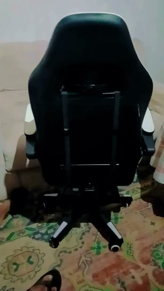 foto de Cadeira Gamer Elidy X-Ray Ergonômica Reclinável com Apoio Pés Couro Sintético Preto