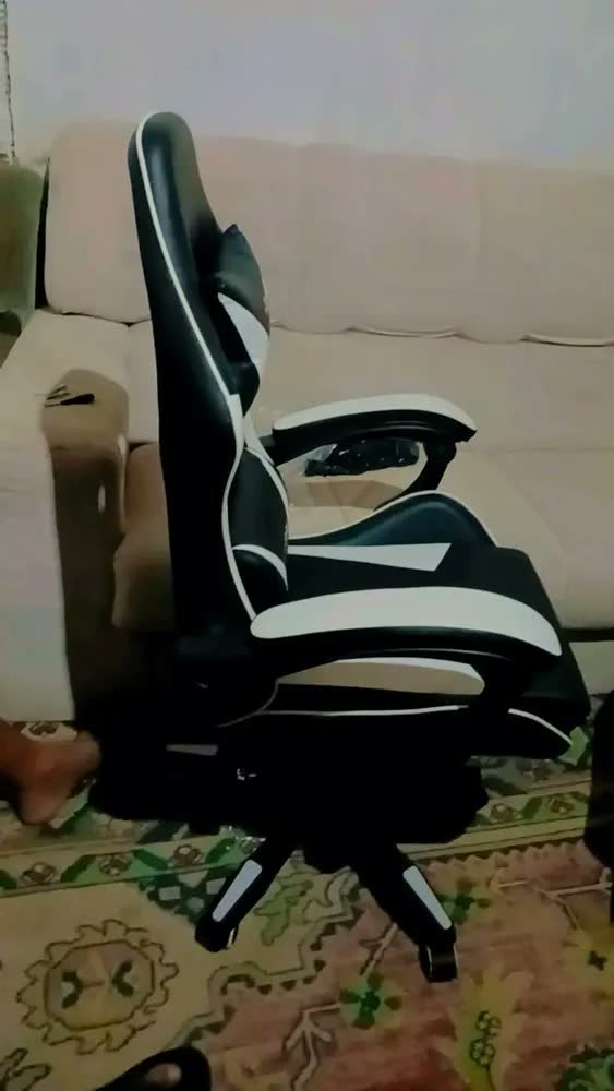 foto de Cadeira Gamer Elidy X-Ray Ergonômica Reclinável com Apoio Pés Couro Sintético Preto