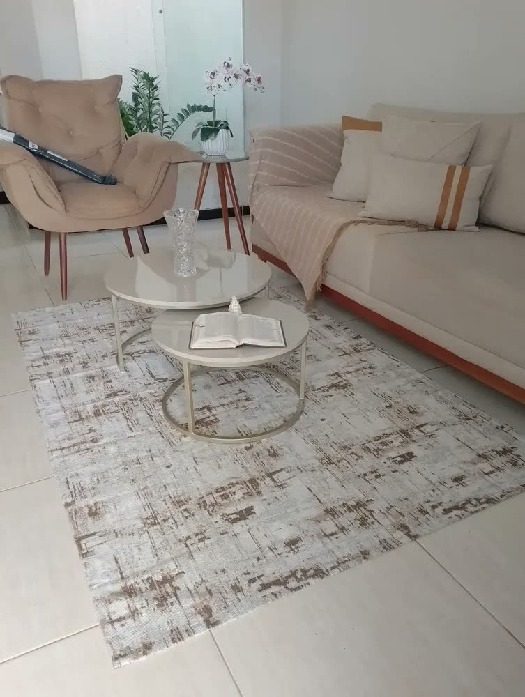foto de Tapete Sala Quarto 2 X 1,40 Antiderrapante Moderno Manchado Comprimento 2 M Cor Cinza Desenho Do Tecido Obra Arte Largura 1.4 M