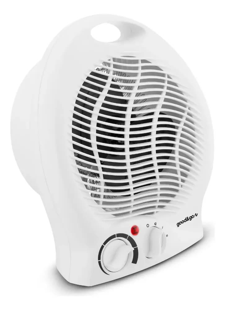 Aquecedor Elétrico 1500W Portátil Branco Good&Go GG-AQ01 Termoventilador