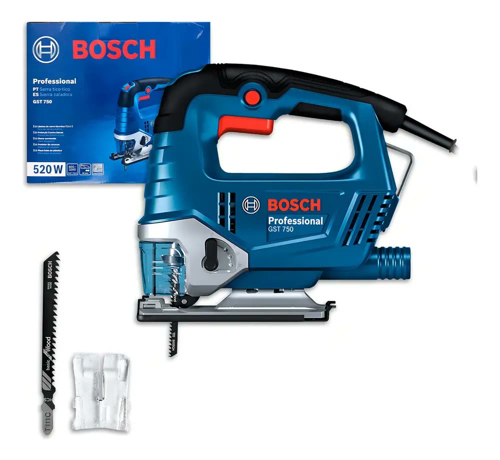 Serra Tico-tico Bosch Gst 750 520w Corte Preciso Madeira