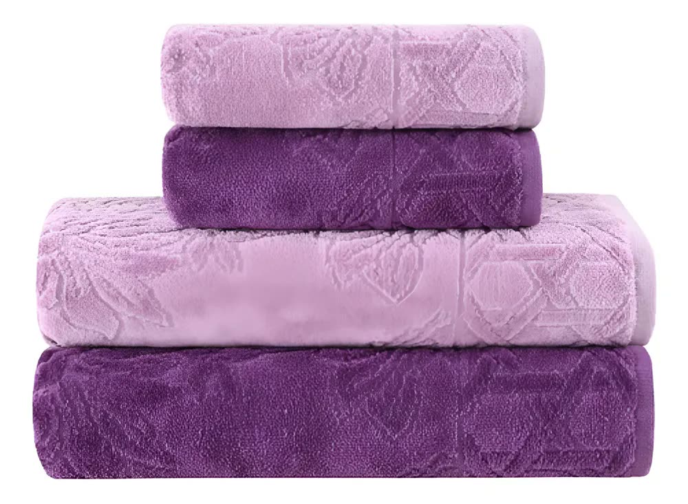 Jogo De Toalhas Banho Village Com 4 Peças Lilás E Roxo Buddemeyer