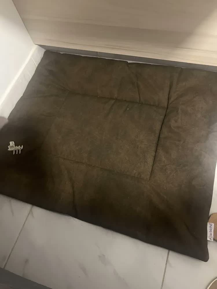 foto de Colchonete Pet Impermeável Cama Cachorro Caminha Pet 80x60 Cor Cinza-escuro Desenho Liso