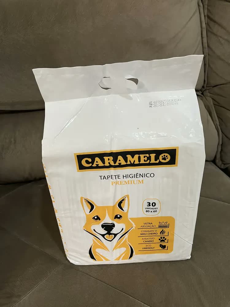 foto de Tapete Higiênico Premium Para Cães 30 Unidades Ultra Absorção 80x60 - Caramelo