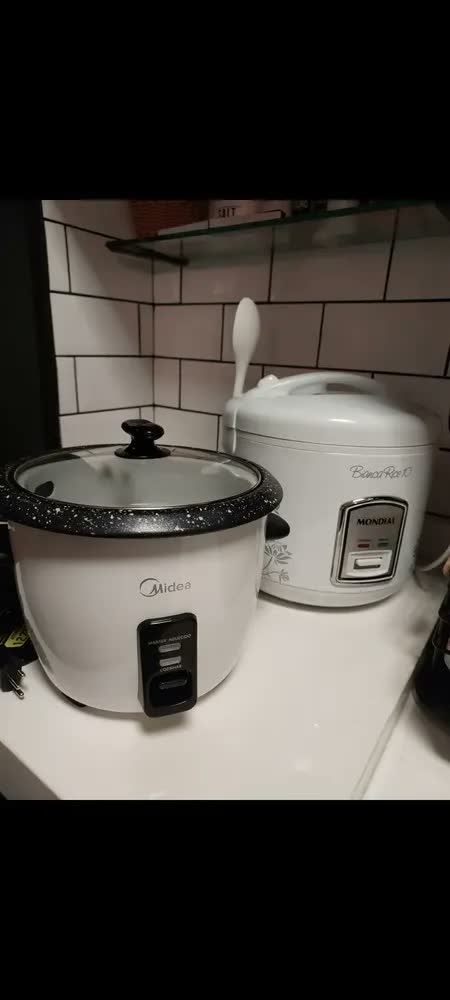 foto de Panela De Arroz Elétrica Midea 7 Xícaras Cozimento Á Vapor Com Tampa De Vidro
