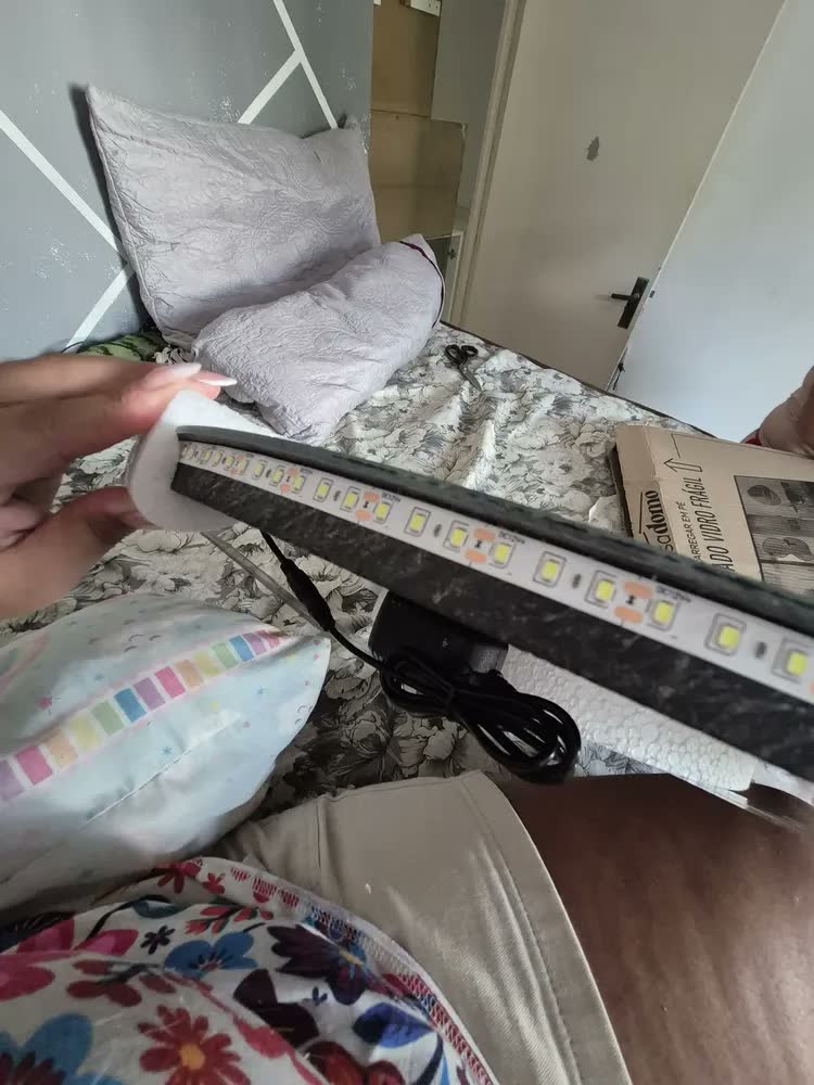 foto de Espelho Redondo Led 60cm Iluminação Moldura Led Frio 6000k Ornamo Decor