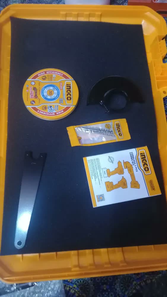 foto de Kit Parafusadeira + Esmerilhadeira + Chave Impacto 20v Ingco