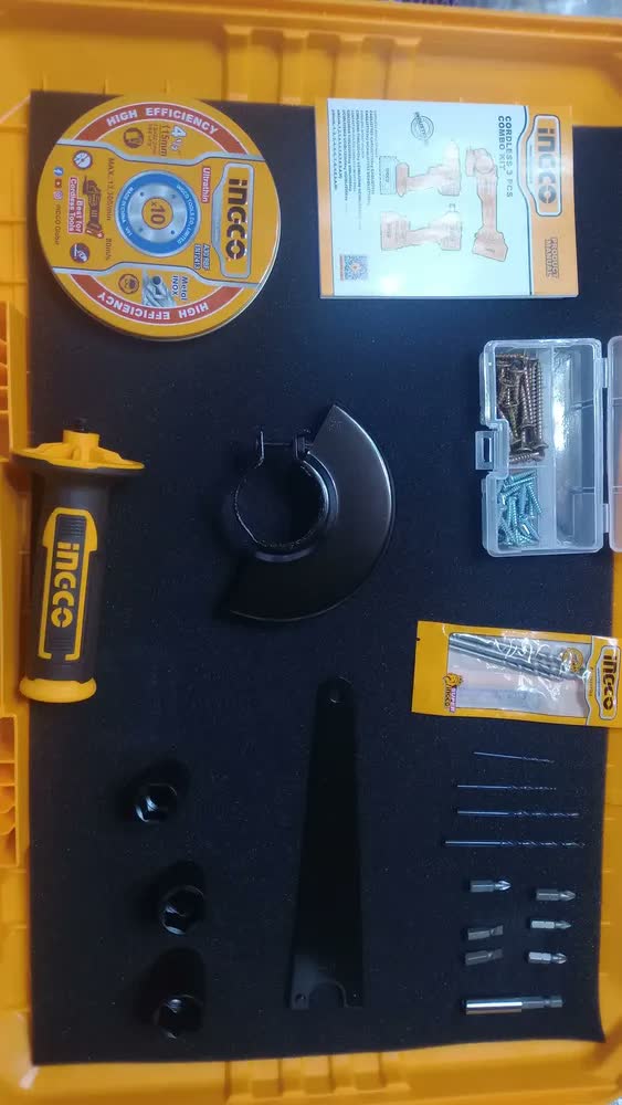 foto de Kit Parafusadeira + Esmerilhadeira + Chave Impacto 20v Ingco