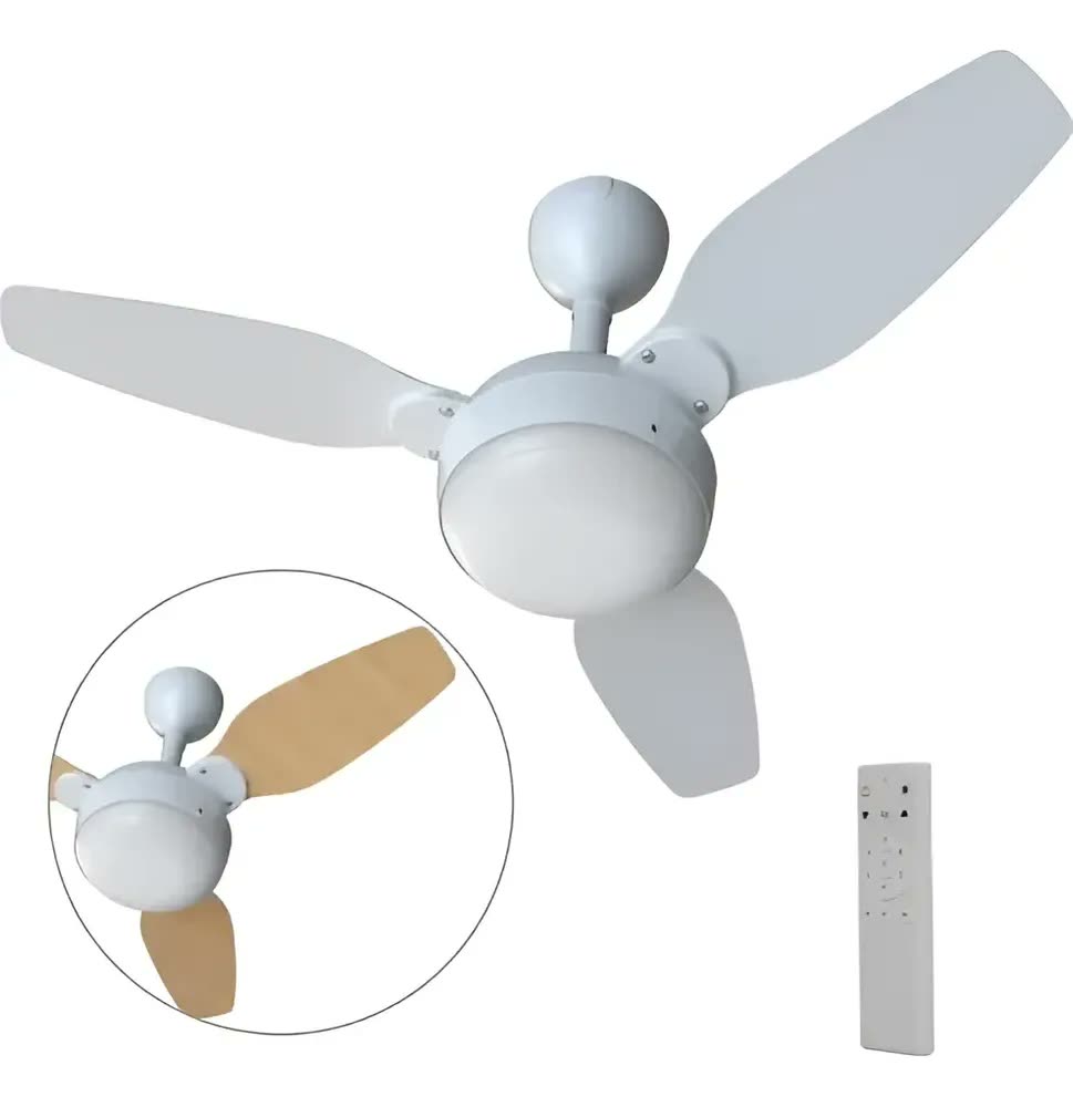Ventilador De Teto Ventisol Legacy Com Controle Remoto Branco/pinho Bivolt