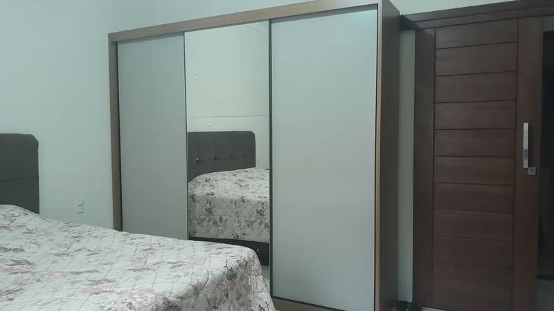foto de Guarda-Roupa Casal 3 Portas Correr Espelho MDF Fosco Horizonte Vegas
