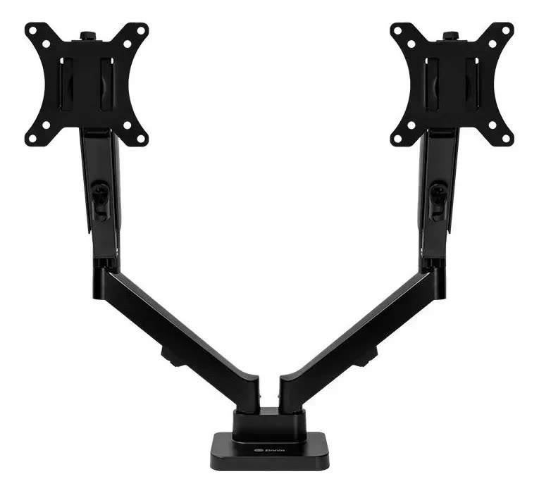 foto de Suporte Articulado com Pistão a Gás Para Dois Monitores Zinnia Nimbo 210 Preto 13 a 32 Pol com Braços Articulados e Design Discreto