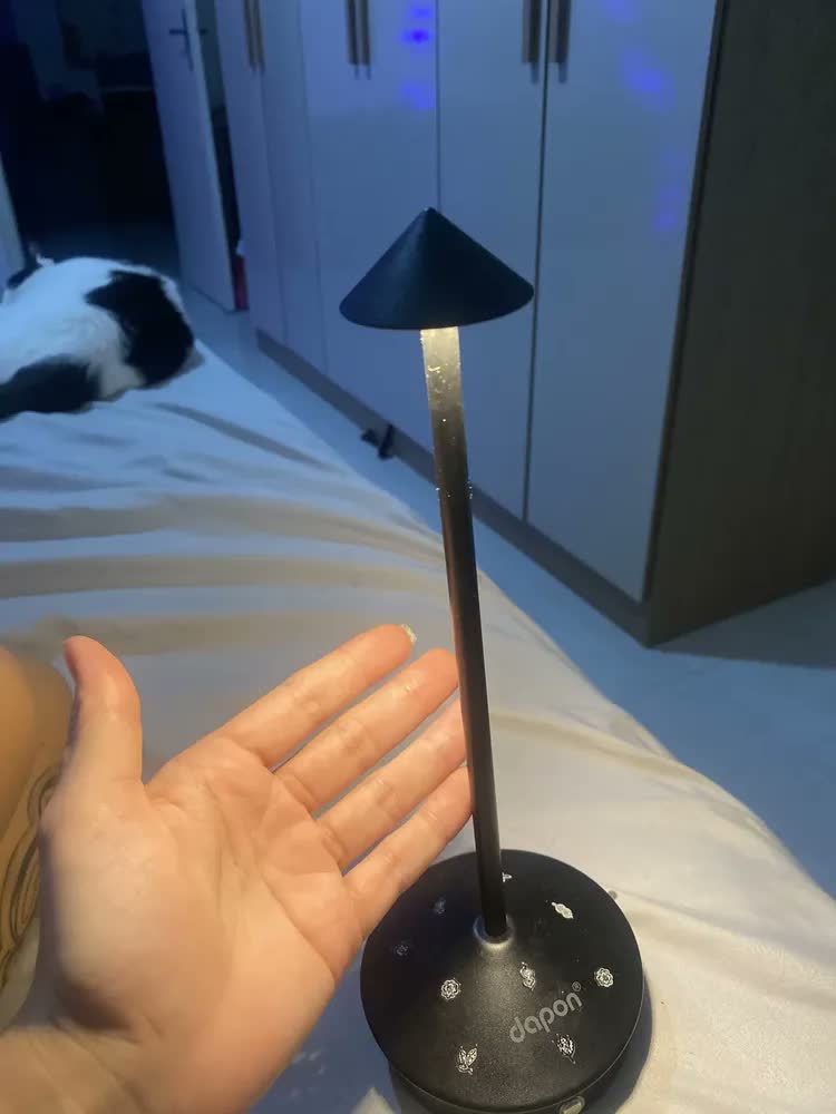 foto de Luminária De Mesa Dapon Dp062 Portátil 3 Níveis De Luz Cor Preto