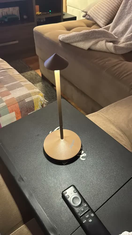 foto de Luminária De Mesa Dapon Dp062 Portátil 3 Níveis De Luz Cor Marrom