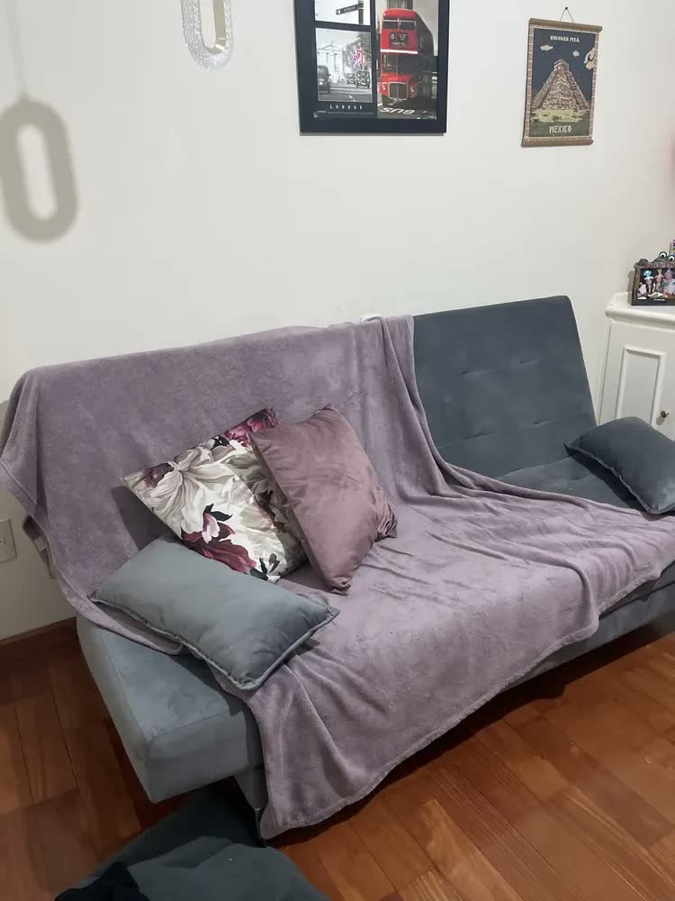 foto de Sofá Cama Reclinável 3 Lugares Moderno Casal Cores Maverick