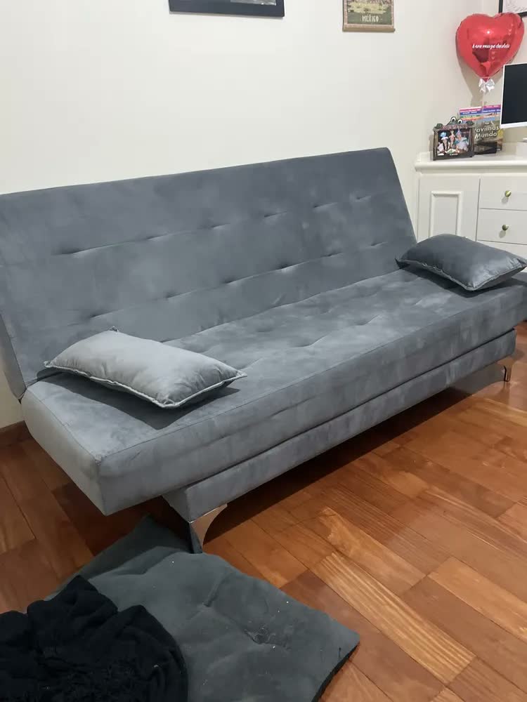 foto de Sofá Cama Reclinável 3 Lugares Moderno Casal Cores Maverick