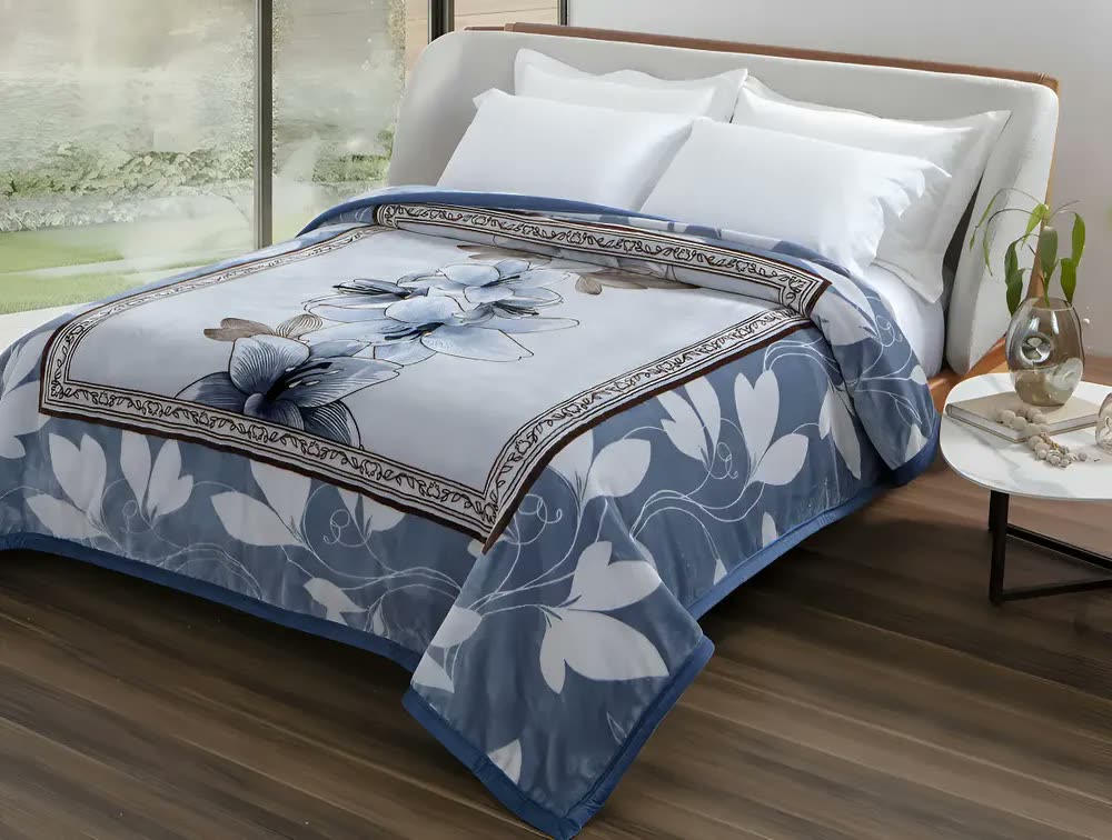 Cobertor De Caixa Raschel Plus Jolitex King Size Estampado Desenho Do Tecido Soprano