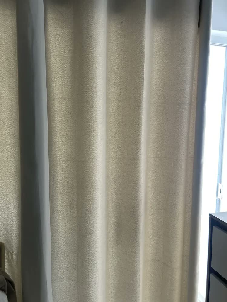foto de Cortina Blackout Tecido Corta Luz Blecaute 2,50 Metros Largura X 2,20m Altura Sala Quarto Janela Blindex Porta Sacada Cor Palha Emporio Luz