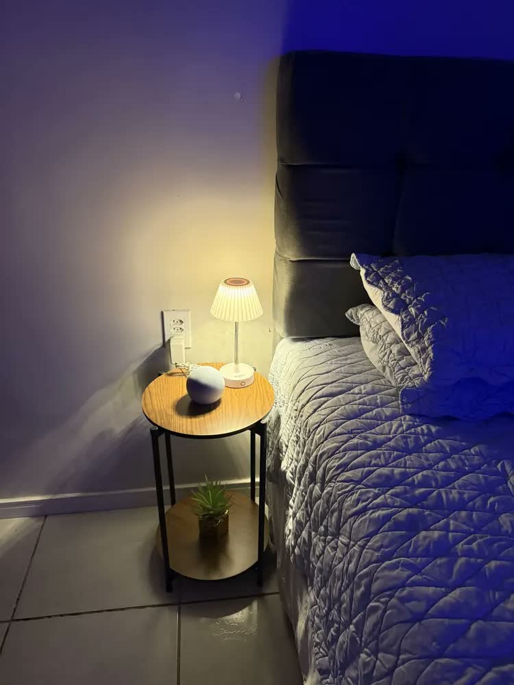 foto de Mesa De Cabeceira Para Quarto Redonda Bide Cama Mesinha De Apoio Cama Kit Com 2 Unidades Cor Freijó