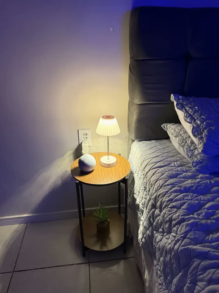 foto de Mesa De Cabeceira Para Quarto Redonda Bide Cama Mesinha De Apoio Cama Kit Com 2 Unidades Cor Freijó