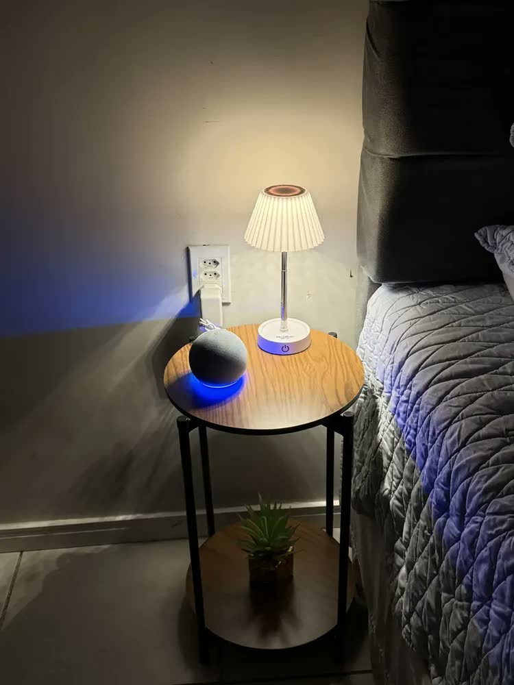 foto de Mesa De Cabeceira Para Quarto Redonda Bide Cama Mesinha De Apoio Cama Kit Com 2 Unidades Cor Freijó