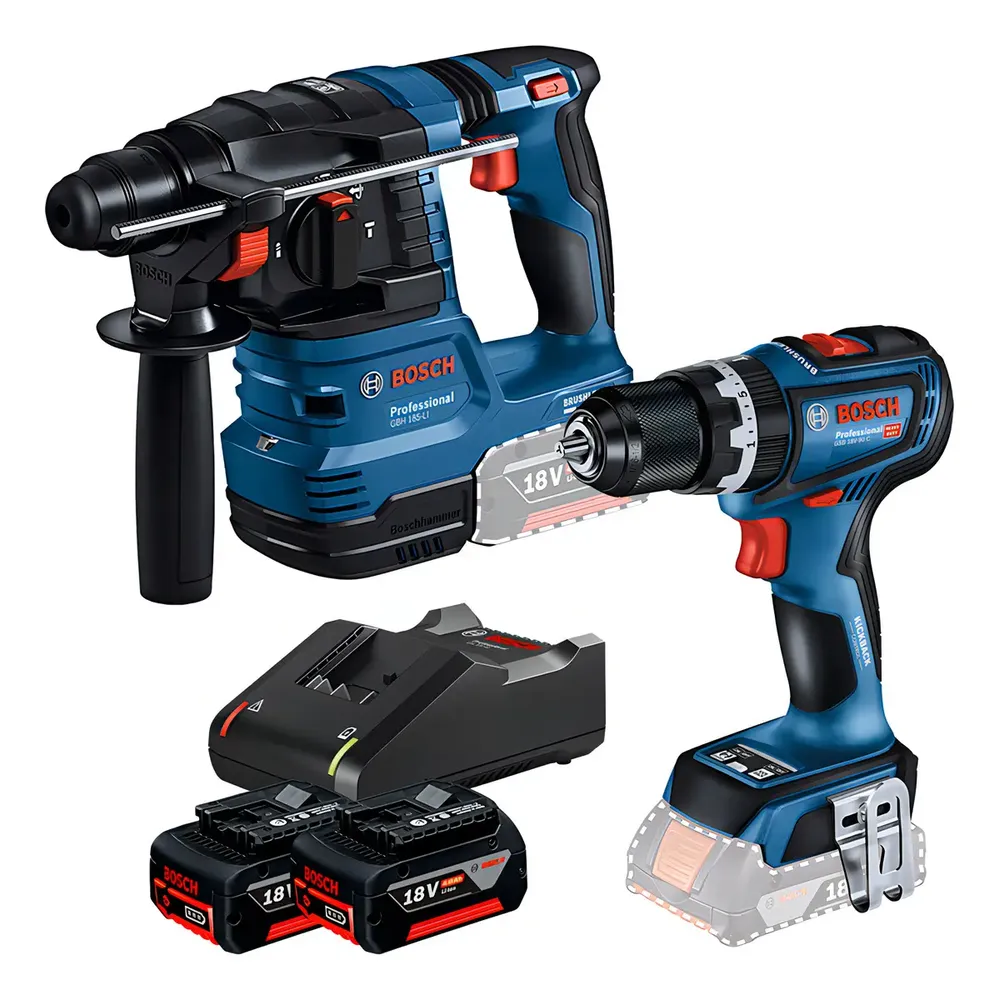 Combo Martelete Combinado Parafusadeira Bosch Bateria 18v