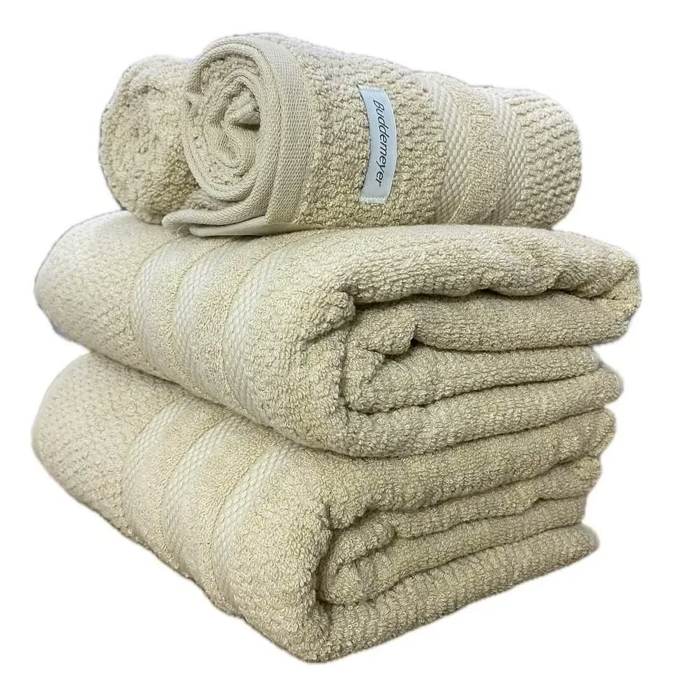Jogo Toalha Banho Buddemeyer Vanilla Cor Bege Extra Soft Algodão 4pçs