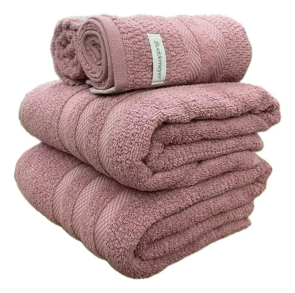 foto de Jogo Toalha Banho Buddemeyer Vanilla Cor Rosa Extra Soft Algodão 4pçs