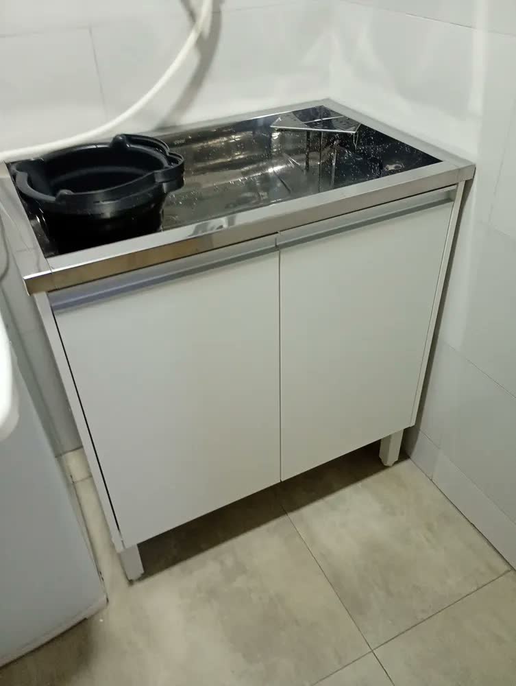 foto de Tanque de Lavanderia Grande | Tanque de lavar roupa inox Docol 47L| Armário 100% MDF Premium Entregue montado | Fundo Anti-mofo em Eucatex | Kit com Tanque, Gabinete, Válvula e Sifão | EJV SHOOP