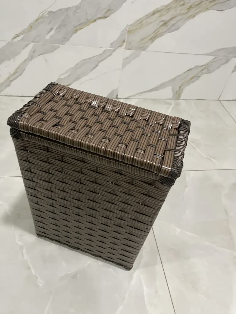 foto de Cesto Roupa Suja Junco Vime Fibra Sintética 20x40x60