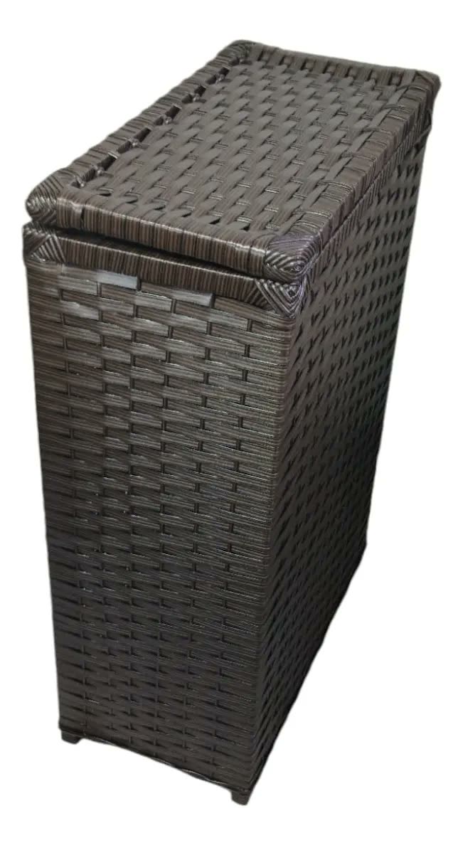 Cesto Roupa Suja Junco Vime Fibra Sintética 20x40x60