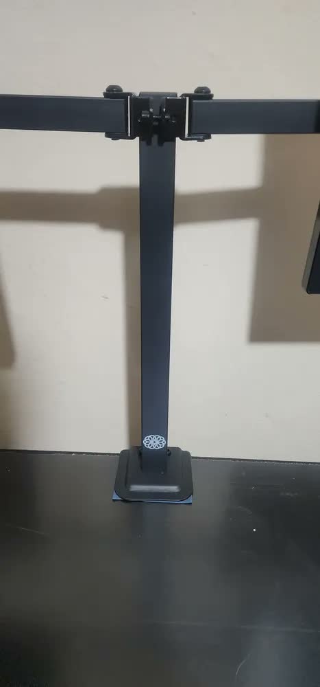 foto de Suporte 2 Monitor Tv Aço Mesa Articulad Vesa Ajuste Cor Black