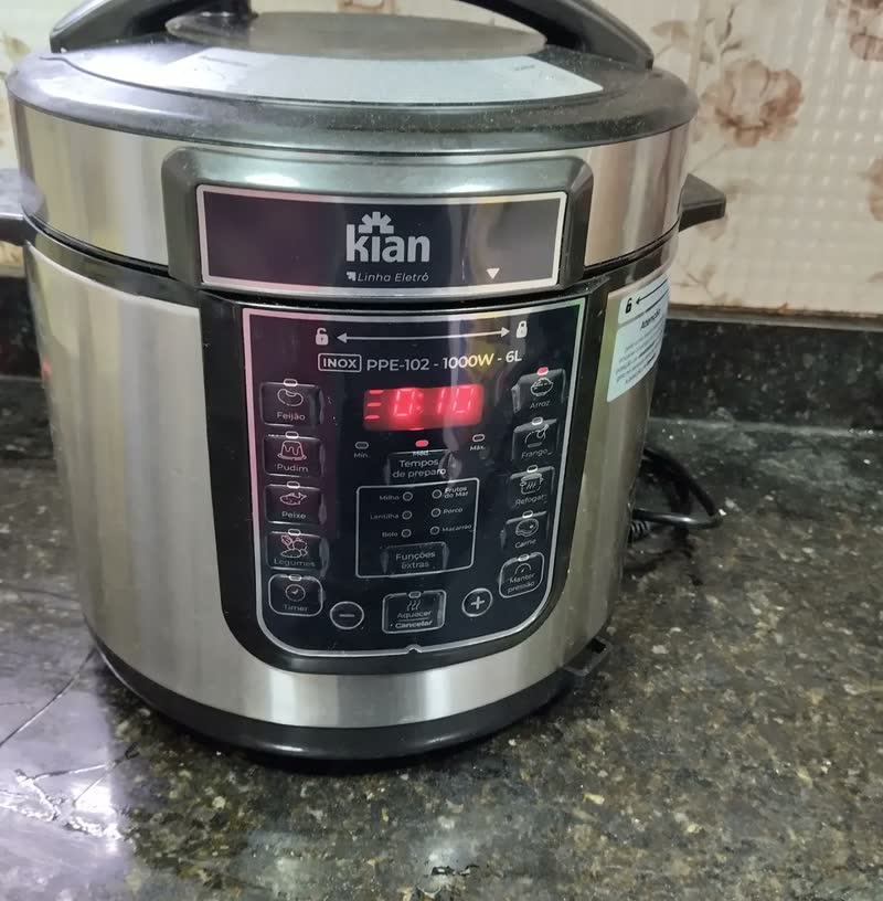 foto de Panela De Pressão Elétrica Ppe-102 6l, Kian, Preto -