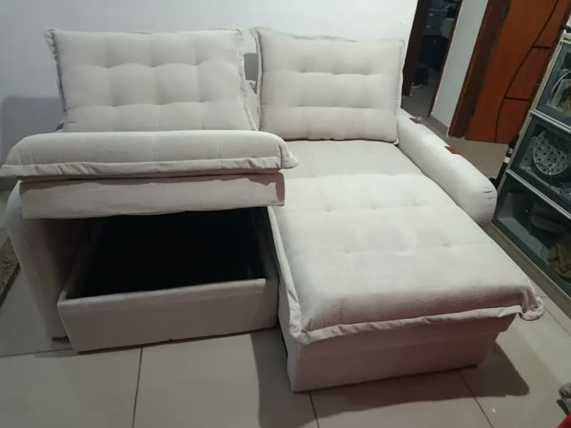 foto de Sofá Sem Caixa Retrátil 1,80m Soft Petit Boucle Cama Inbox