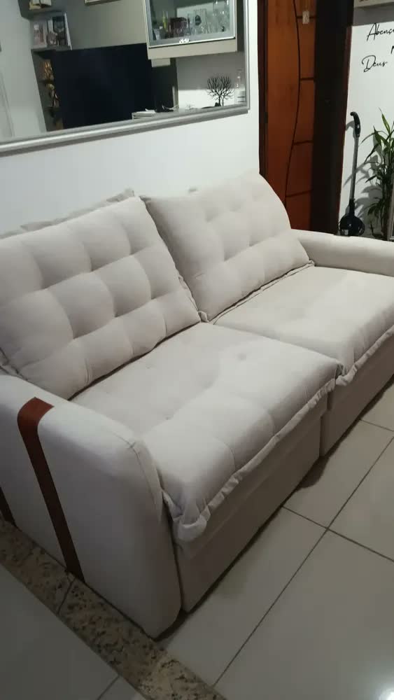 foto de Sofá  Sem Caixa Retrátil 1,80m Soft Petit Boucle Cama Inbox