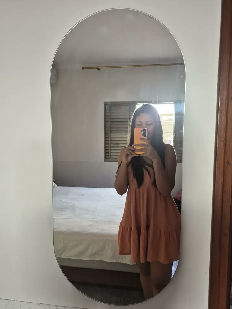 foto de Espelho Orgânico Corpo Inteiro 90cmx40cm Pinterest Polido Moldura Solis - Suporte