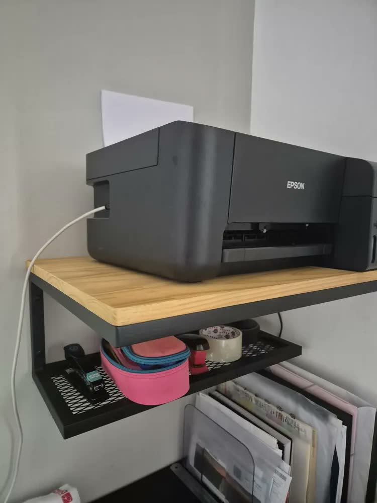 foto de Suporte Para Impressora De Parede Estilo Industrial Cor Preto