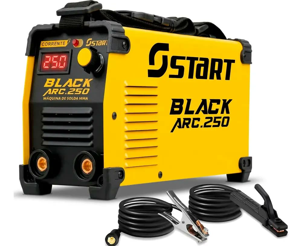 Máquina De Solda Inversora 250a Mma Tig Eletrodo Cor Preto/Amarelo Black Arc 250 Start