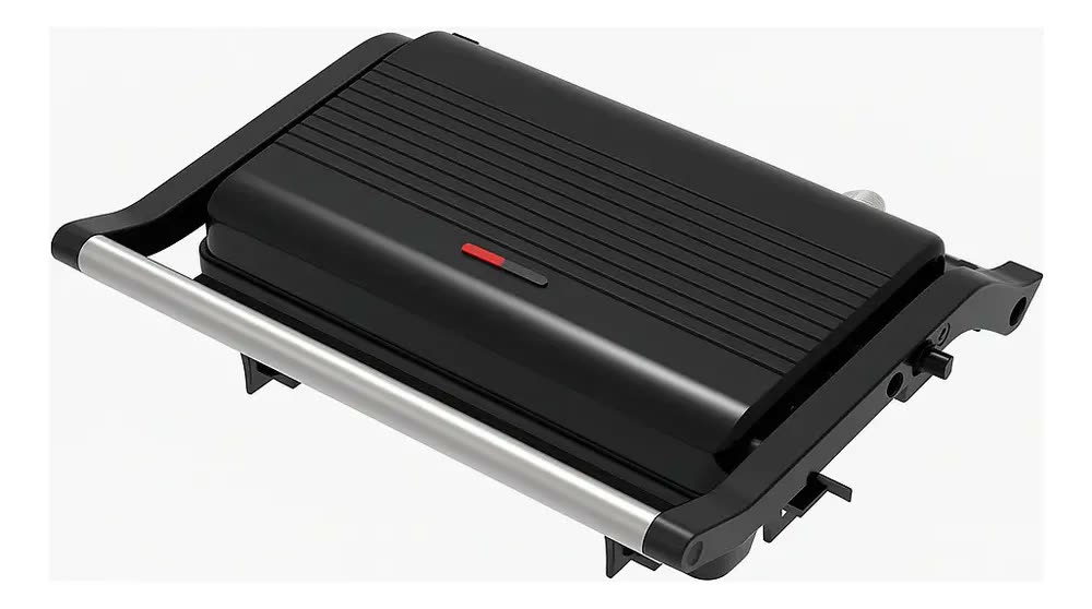 Churrasqueira e Sanduicheira Unitermi Grill Gourmet de Inox Preta Antiaderente