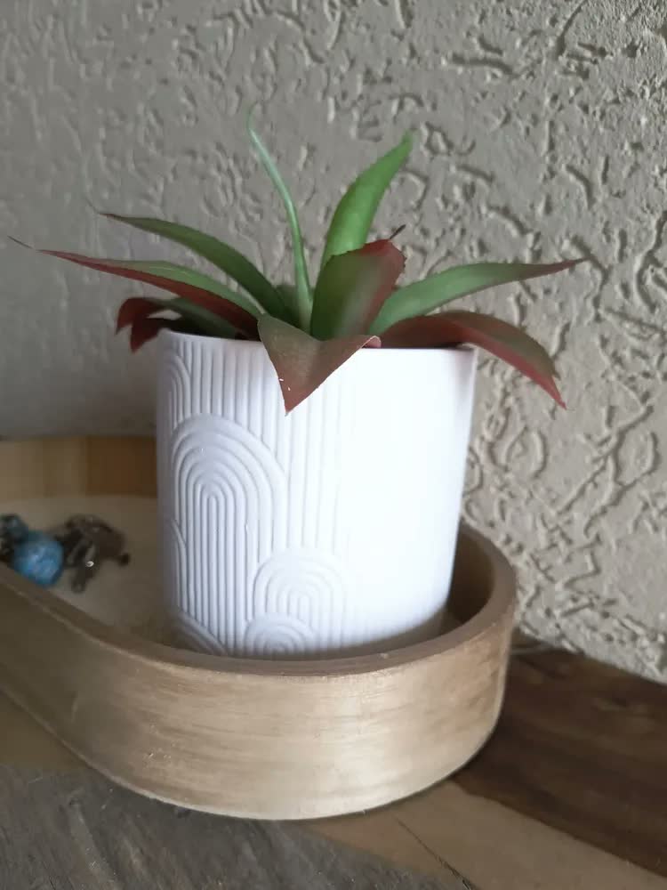 foto de Vaso Decorativo Cerâmica Para Planta Redondo 14cm