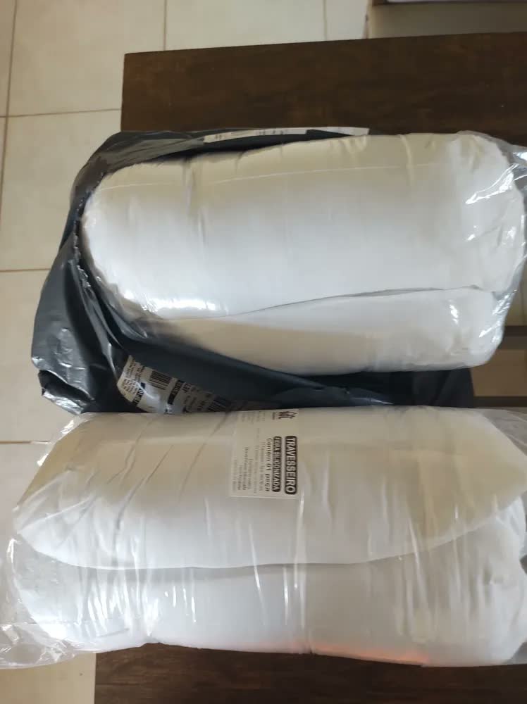 foto de Kit 2 Travesseiro Fibra Siliconada Perfil Baixo Antialérgico Conforto Suave Suporte Macio Cervical Premium