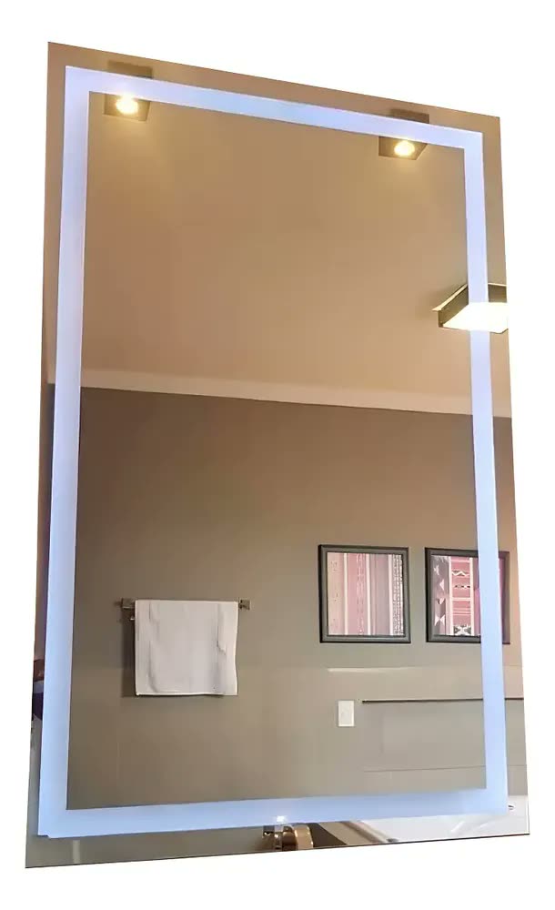 foto de Espelho Led Camarim Maquiagem Banheiro Touch 140 Cm X 70 Cm Moldura Sem Moldura