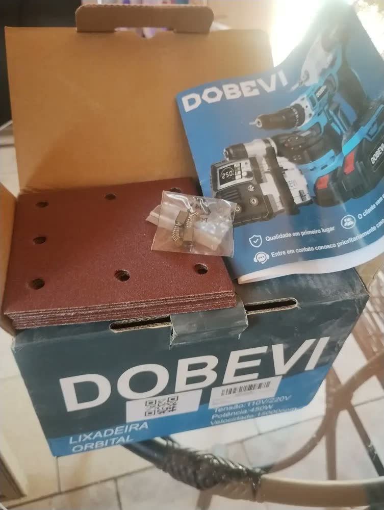 foto de Lixadeira Profissional Orbital Dobevi 450w Azul Com De Lixa