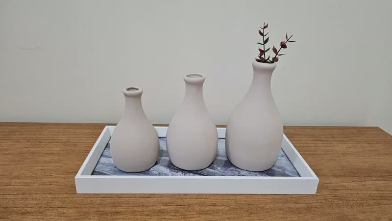 foto de 3 Vasos Ceramica Mesa Decorativo Enfeite Sala Cozinha Modern