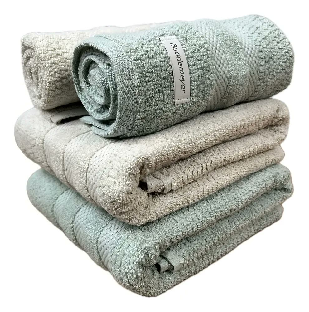 Jogo Toalha Banhão Buddemeyer Vanilla Extra Soft Algodão 4pç Cor Bege e Verde