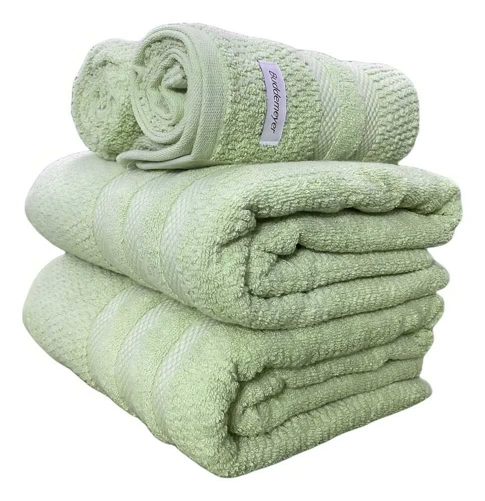 Jogo Toalha Banhão Buddemeyer Vanilla Cor Verde Extra Soft Algodão 4pçs