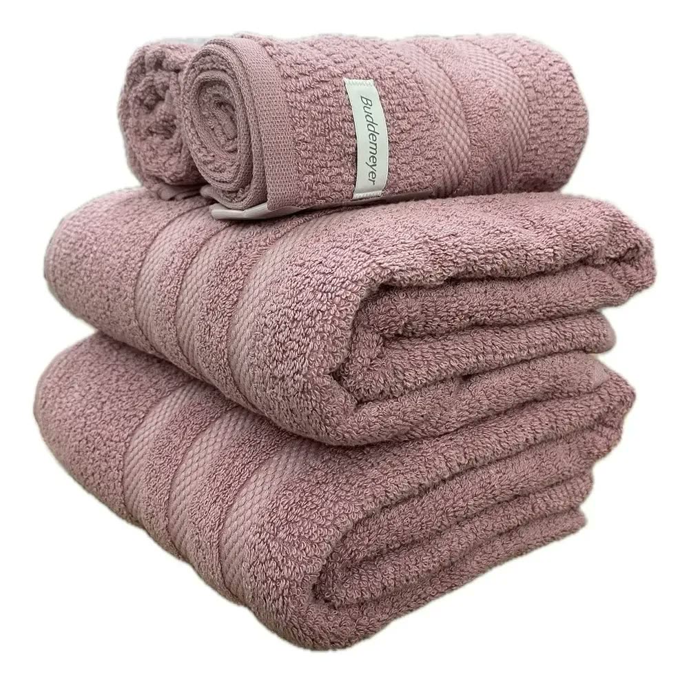 foto de Jogo Toalha Banhão Buddemeyer Vanilla Cor Rosa Extra Soft Algodão 4pçs
