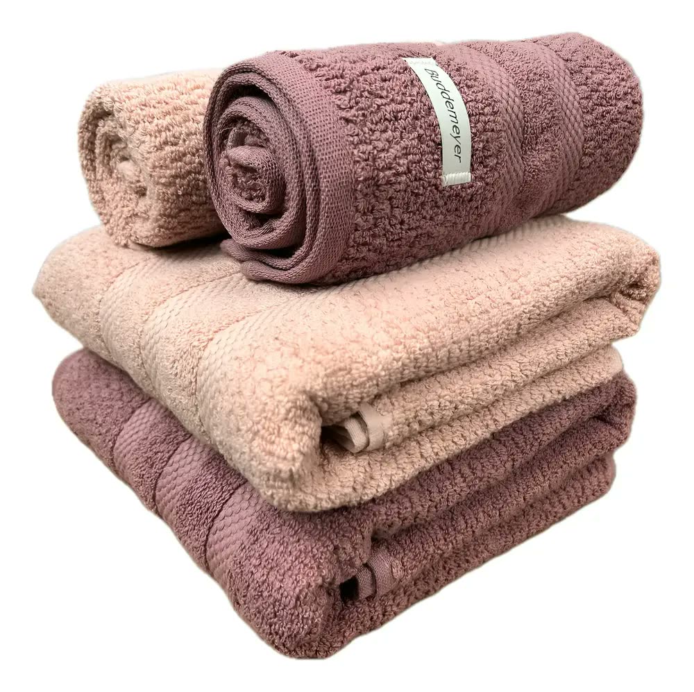 Jogo Toalha Banhão Buddemeyer Vanilla Cor Escuro e Rosa Claro Extra Soft Algodão 4pçs