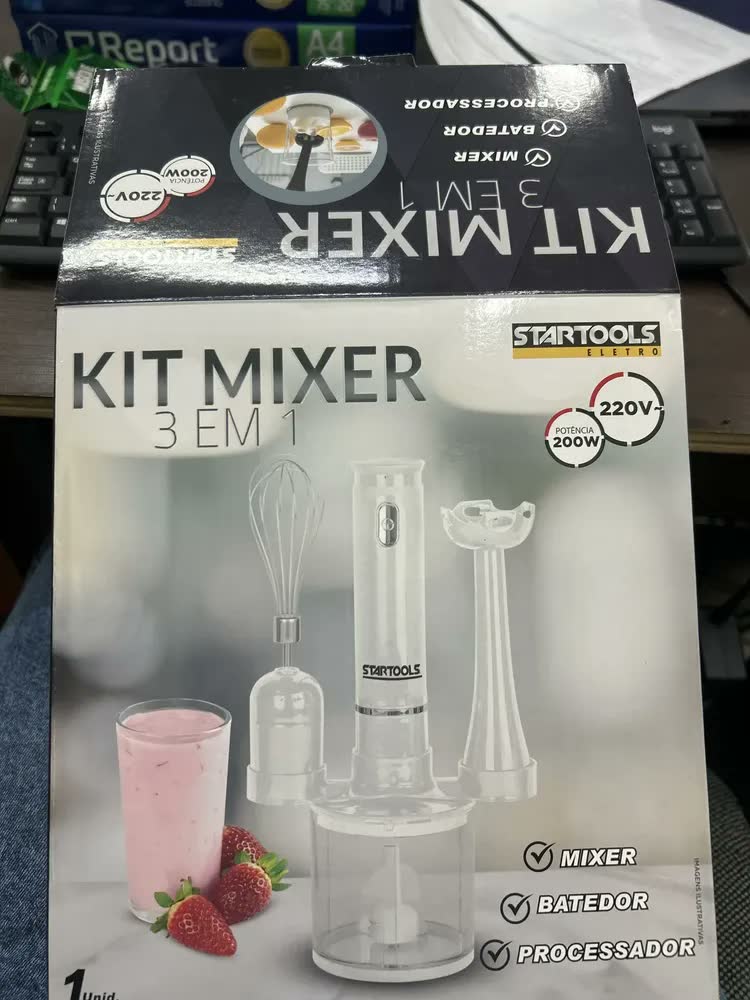 foto de Mixer 3em1 Startools Alta Eficiência Com Batedor Triturador Cor Preto ou Branco