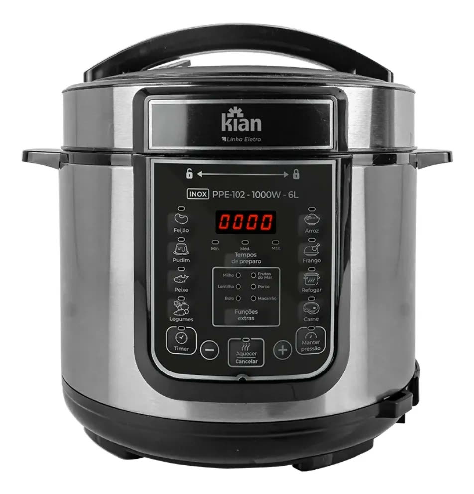 Panela De Pressão Elétrica Ppe-102 6l, Kian, Inox -
